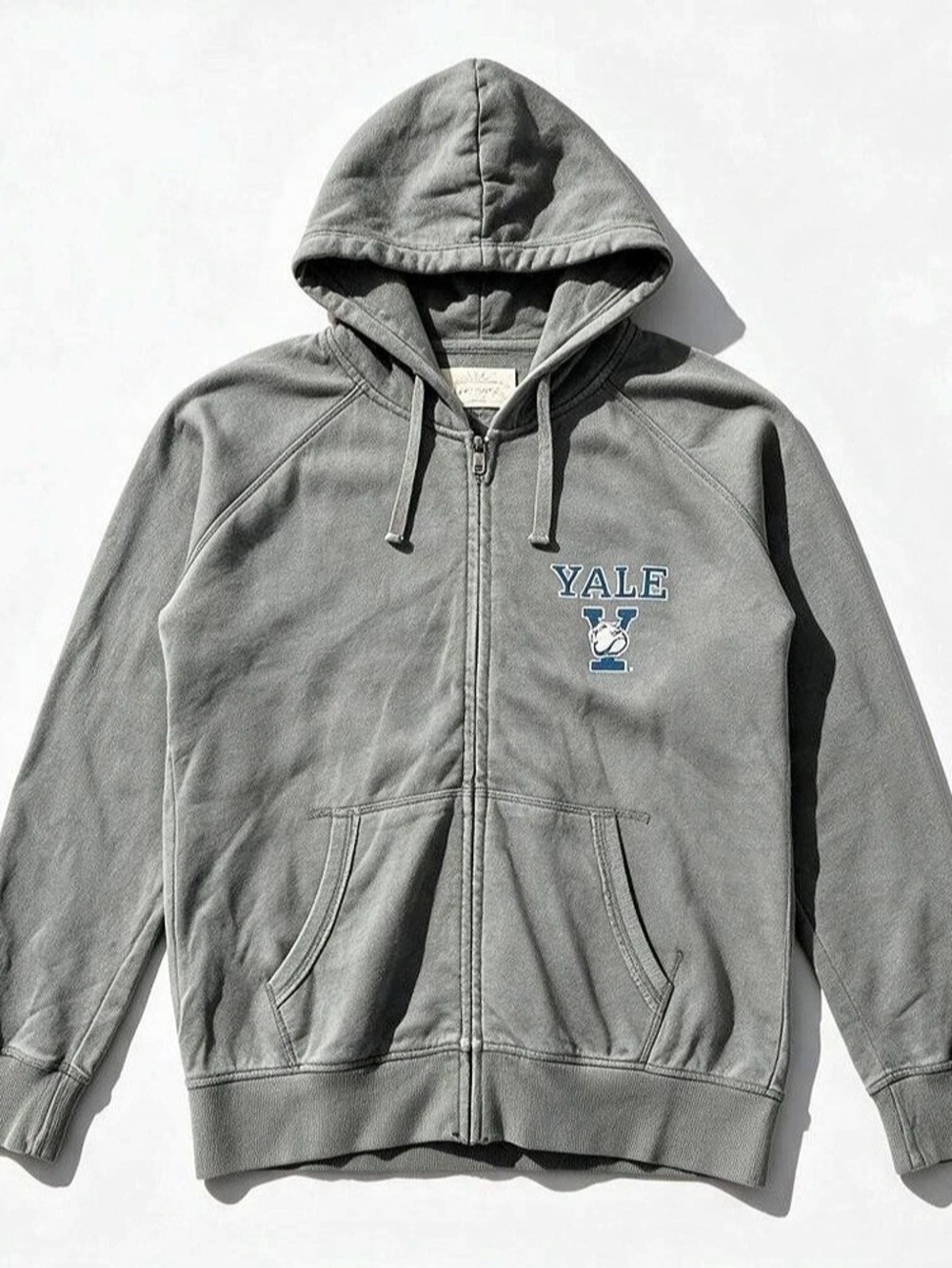 Yale Graphic Zip Hoodie in Gray